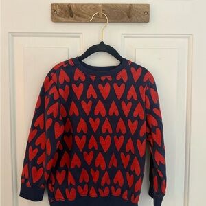Old Navy Red and Blue Heart Pattern Sweatshirt